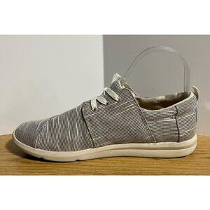 Toms Womens Del Ray Sneakers Size 8.5 Gray & White Casual Lightweight Shoes